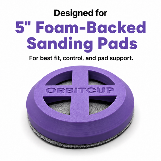 OrbitCup Grip 5-inch bowling ball sanding pad holder, product view
